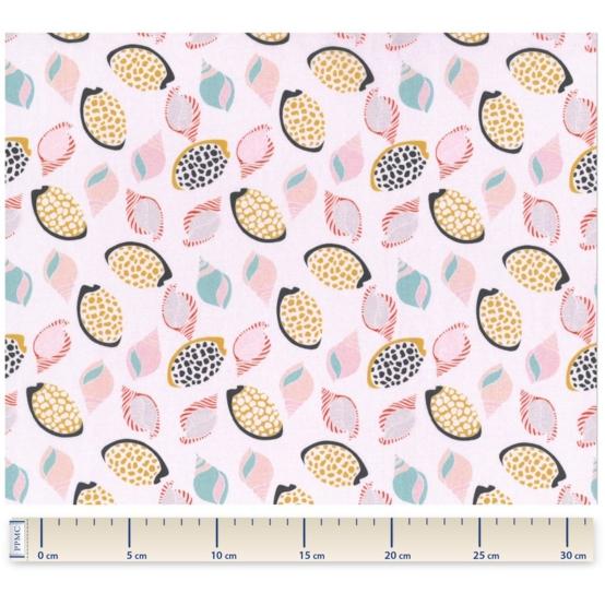 Tissu voile coquillages et crustacés