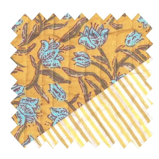 Tissu matelassé ex2612 indienne curcuma matelassé