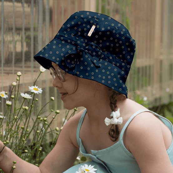 Chapeau de soleil enfant bulle bronze marine