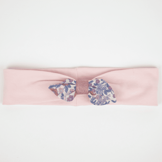 Bandeau jersey bébé noeud comptine enchantée rose
