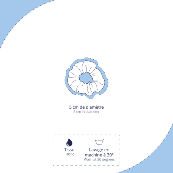 Mini Chouchou broderie anglaise étoiles blanches