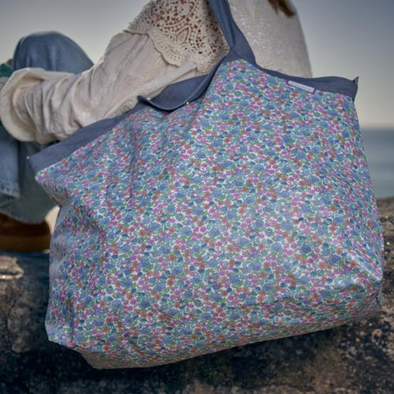 Sac cabas grand pastel fleuri