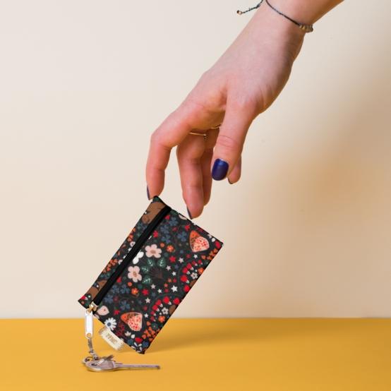 Pochette porte-clés casse noisette