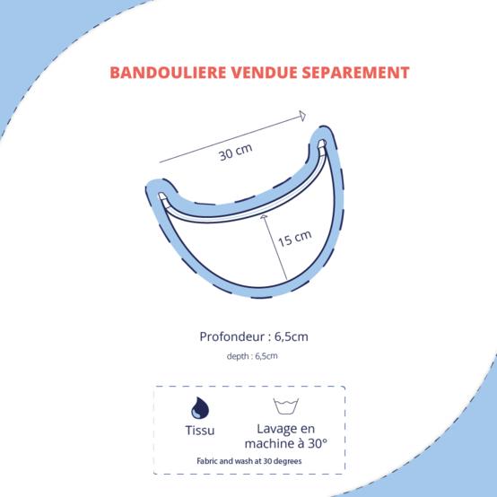 Sac demi lune petit  velours côtelé large noir