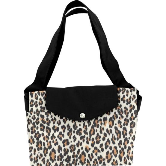 Grand sac cabas en tissu leopard