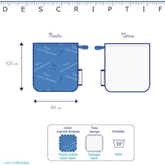Mini-Gant Démaquillant gaze pois or kaki