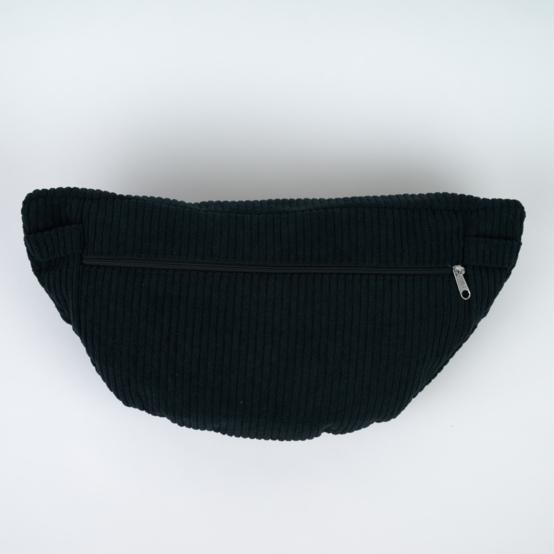 Sac banane velours côtelé large noir