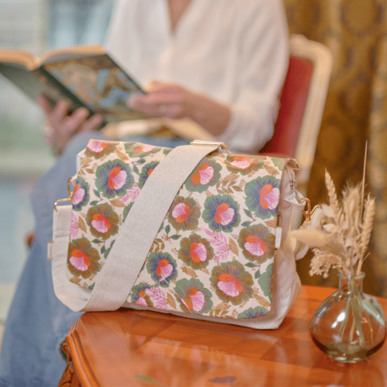 Rabat besace carré grand fleur de thé