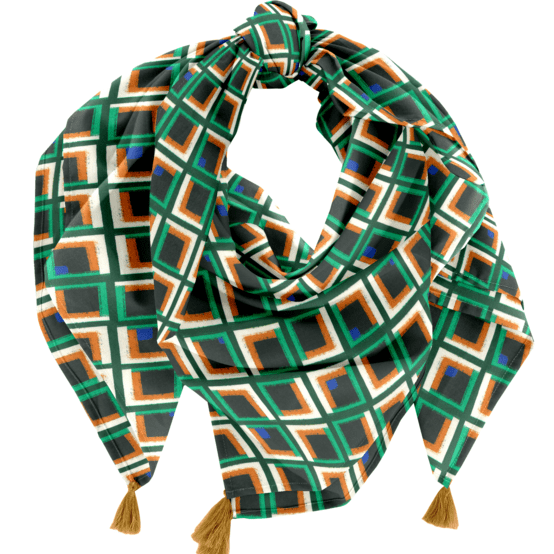 Foulard pompon carré d'art