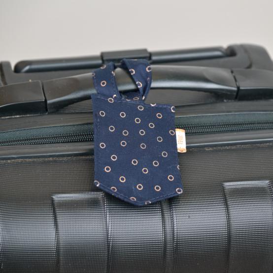 Etiquette bagage bulle bronze marine