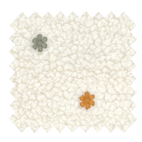 Tissu Moumoute ex2659 moumoute brodée multifleurs