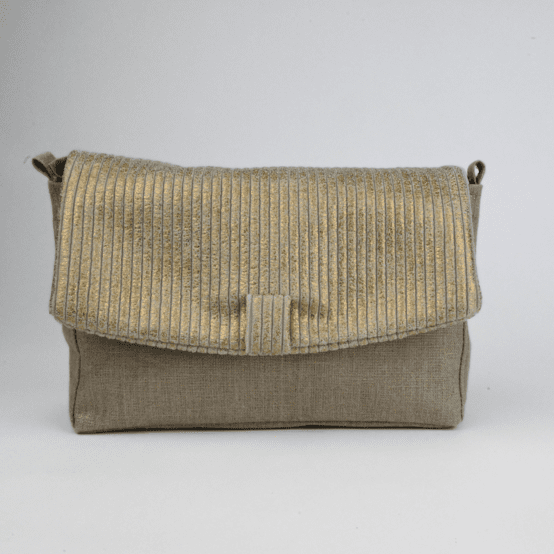 Rabat sac compagnon velours côtelé large doré