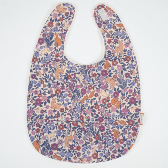 Bavoir tissu plastifié comptine enchantée rose