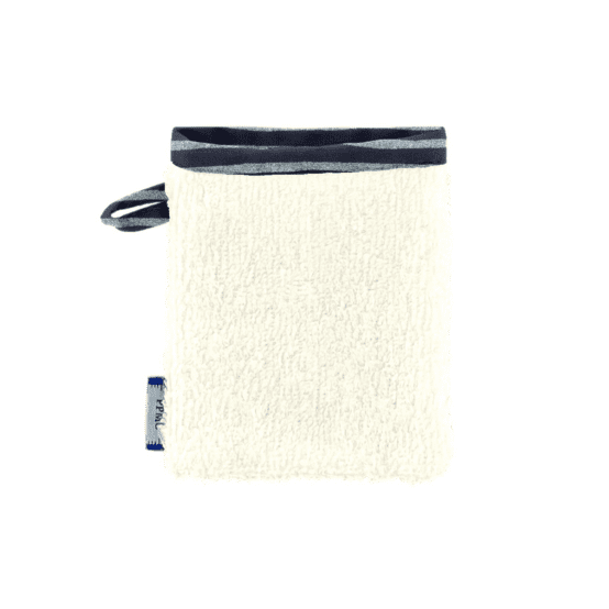 Mini-Gant Démaquillant rayé argent marine