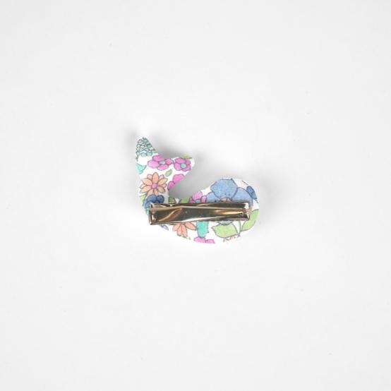 Barrette Baleine pastel fleuri