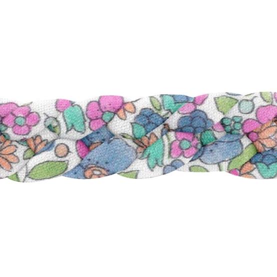 Barrette cheveux tressée pastel fleuri