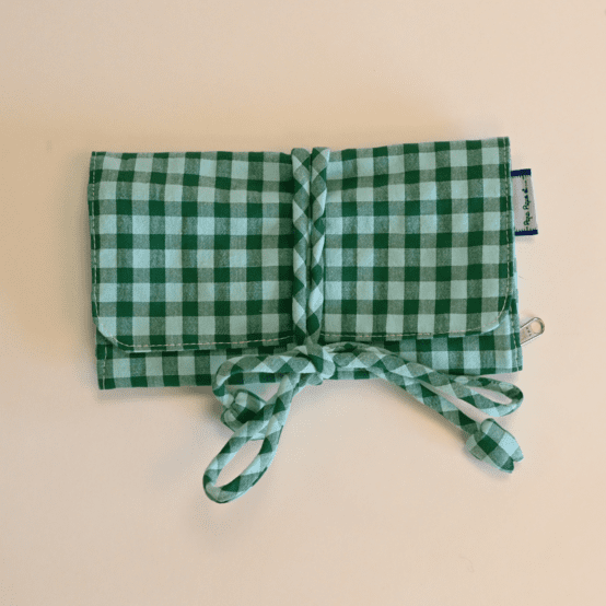 Pochette à bijoux vichy vert menthe