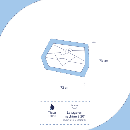 Furoshiki grand 73 x 73 cm coton d'or