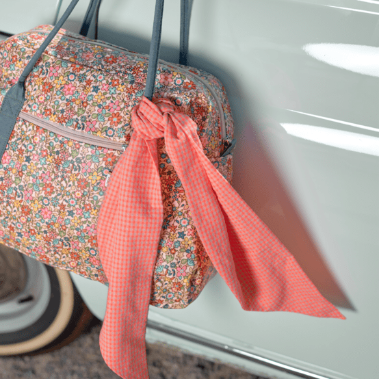 Foulchie long vichy orange fluo