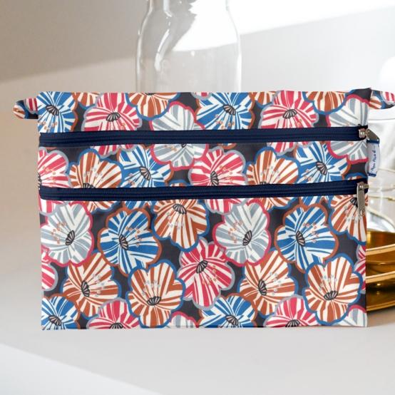 Pochette plate Aloïs anémones rayées