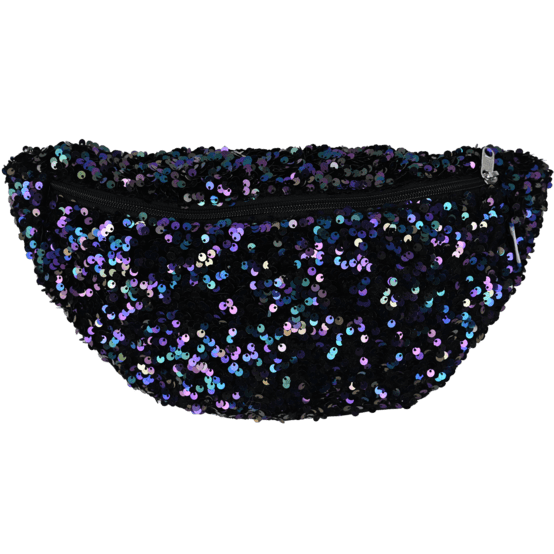 Sac banane sequins violet noir