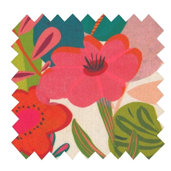 Coupon tissu 1 m fleurs des iles