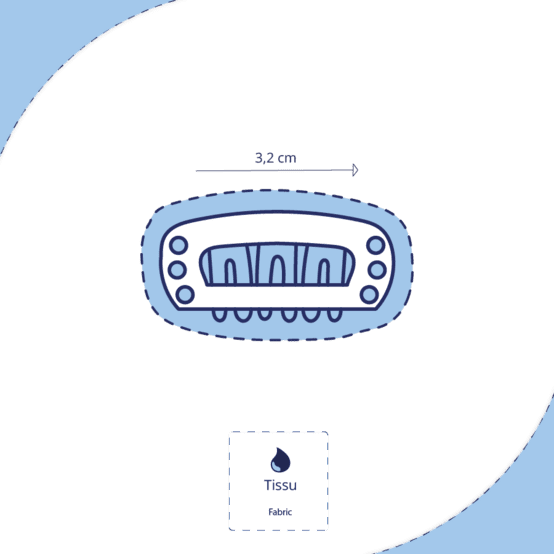 Mini Barrette Pétales de Fleur gaze pois or bleu baltique