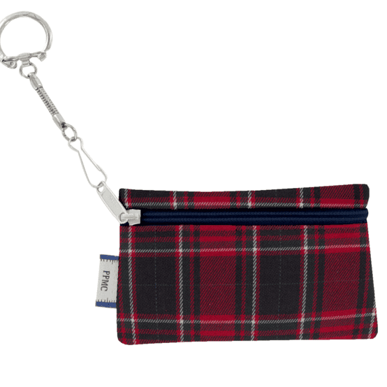 Pochette porte-clés tartan rouge