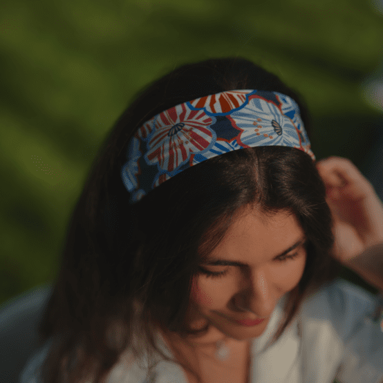 Bandeau jersey anémones rayées