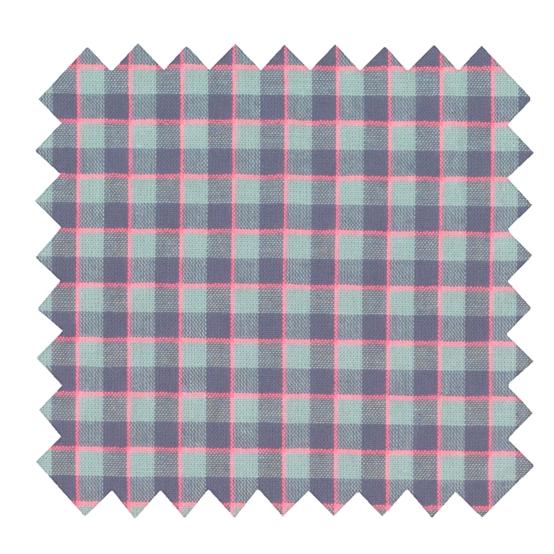 Tissu coton au mètre ex2620 carreaux amande rose fluo