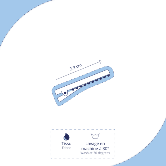 Petite barrette mini bonbon gaze pois or eucalyptus