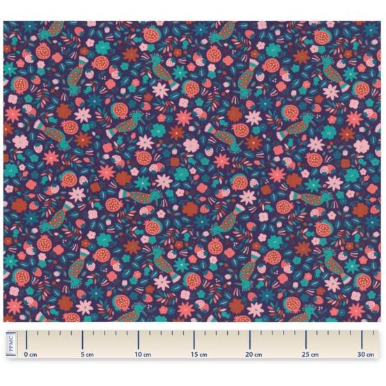 Tissu voile huppette fleurie