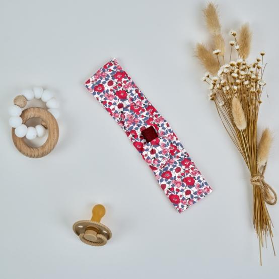 Bandeau jersey bébé noeud rouge corolle