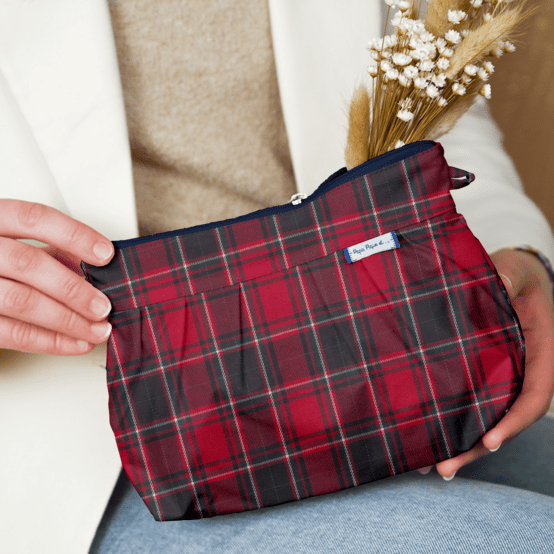 Pochette plissée tartan rouge