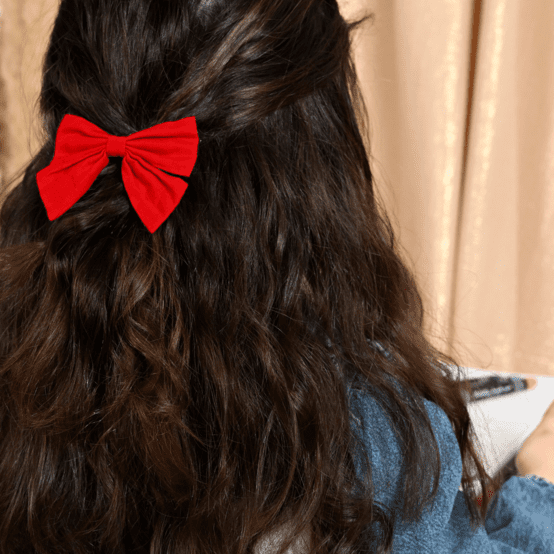 Barrette noeud papillon rouge