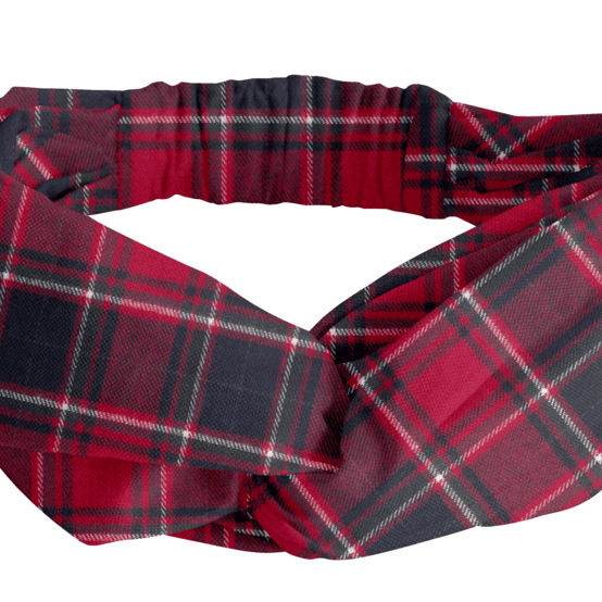 Bandeau croisé tartan rouge