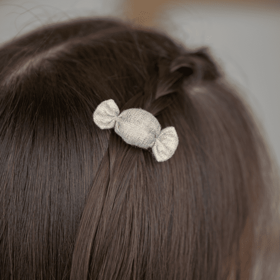Petite barrette mini bonbon  lin pailleté