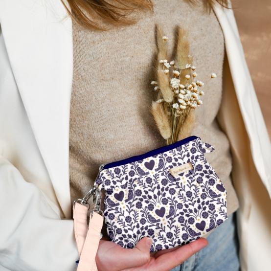 Mini pochette plissée scandinavia bleu