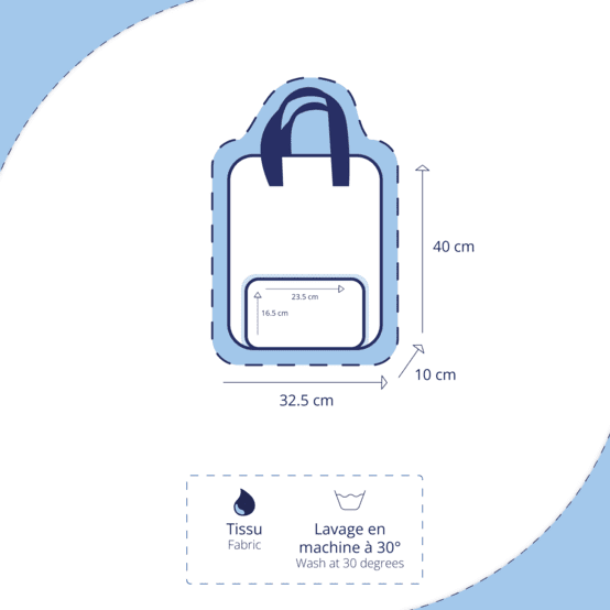 Sac à dos Gaby moumoute ivoire fleurie