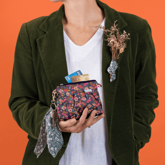 Mini pochette plissée hippie fleurie