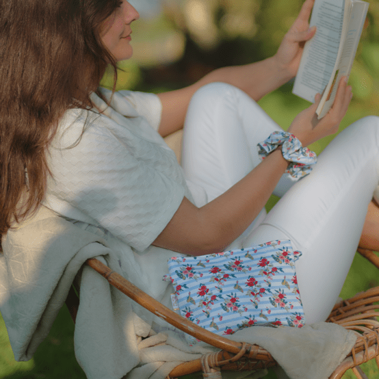 Pochette tissu horizons fleuris