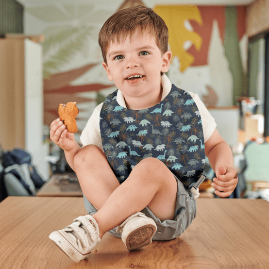 Serviette enfant élastique jurassic dino marine