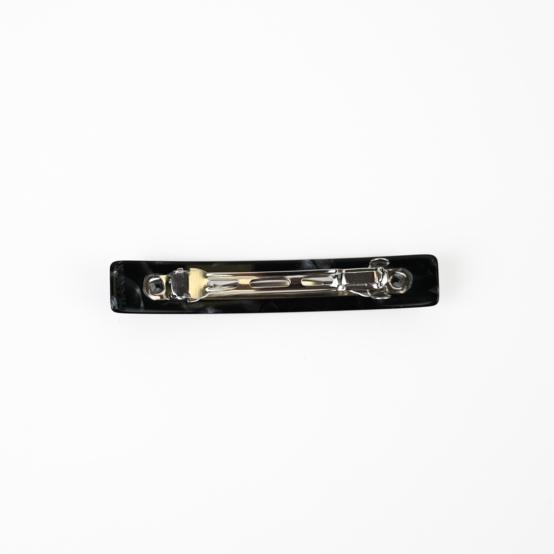 Barrette rectangle moyenne noir nacré
