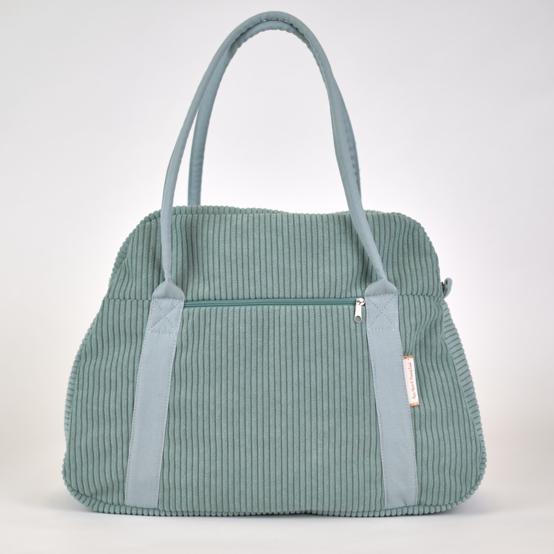 Sac bowling velours côtelé lichen