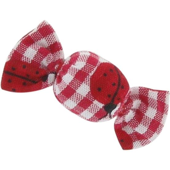 Petite barrette mini bonbon vichy coccinelle