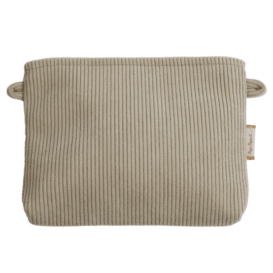 Pochette tissu velours côtelé beige