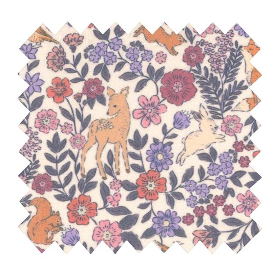 Tissu enduit épais au mètre comptine enchantée rose