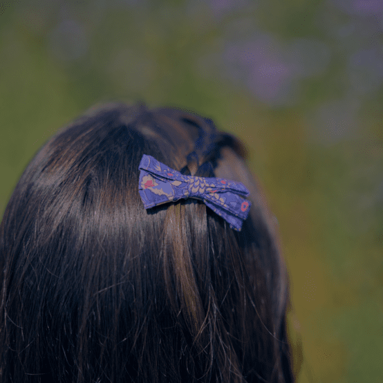 Barrette noeud ruban lavandula