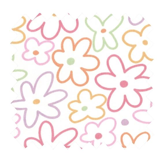 Tissu coton au mètre ex2600 bloom acidulé