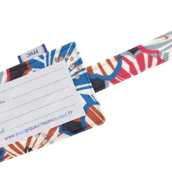 Etiquette bagage anémones rayées